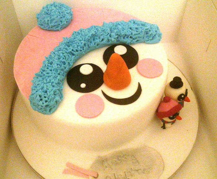 Cute Snowmen Christmas Cake