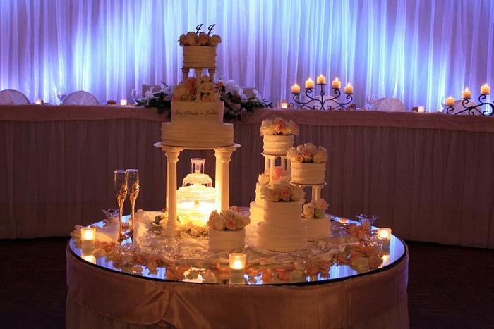 Fountain wedding cake