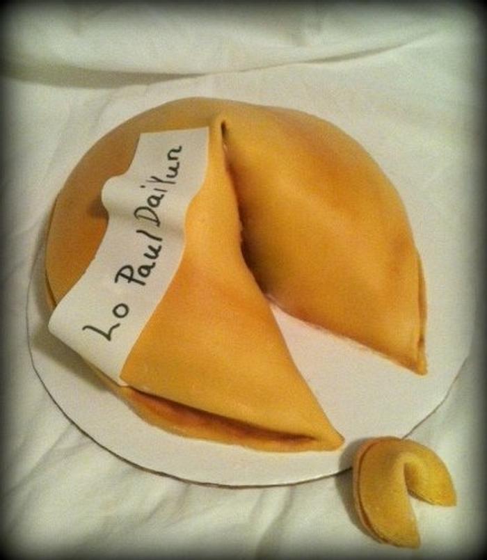 Giant Fortune Cookie Birthday  Cake