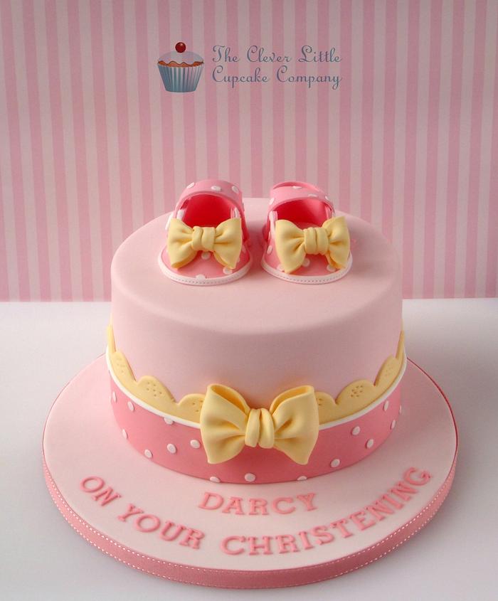 Baby Shoes Christening Cake