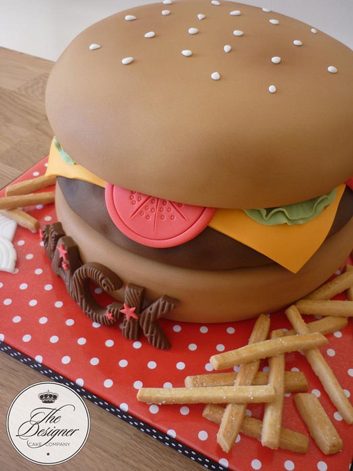 Cheeseburger birthday cake