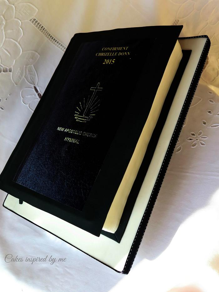 Closed book confirmation cake