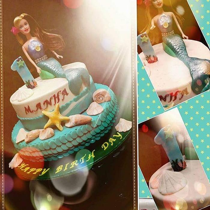 Mermaid theme cake