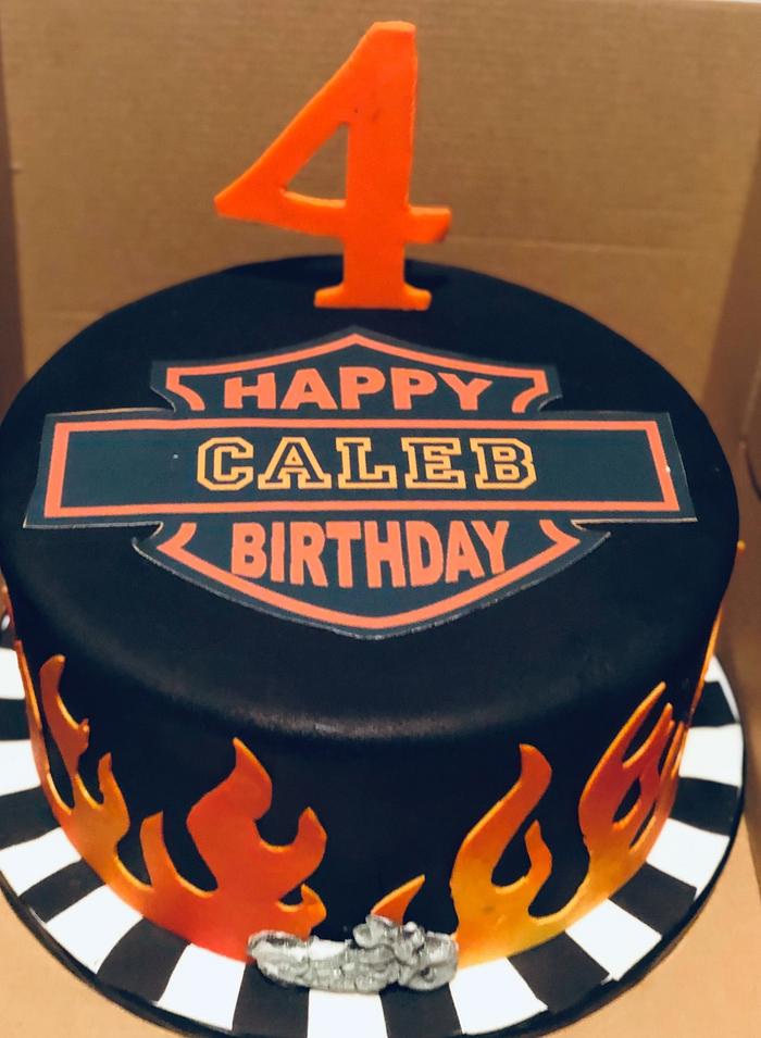 Motorcycle Themed Birthday Cake