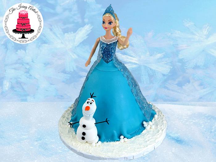Frozen Princess Elsa Dress Cake With Olaf!