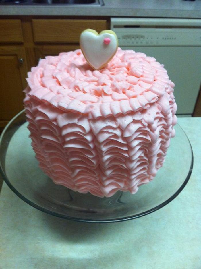 Valentine Ruffle Cake, Red Velvet