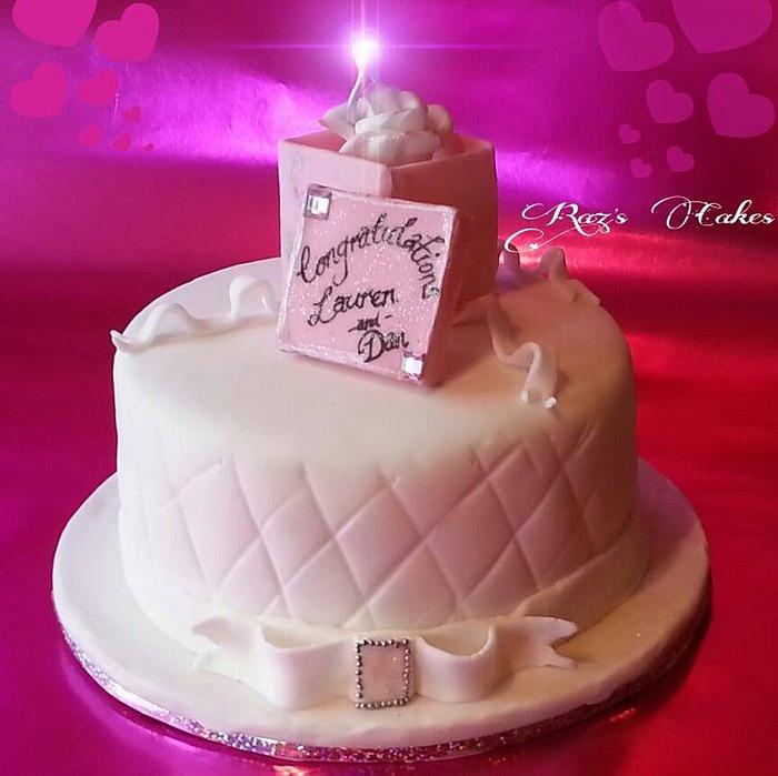 Chic Engagement Cake