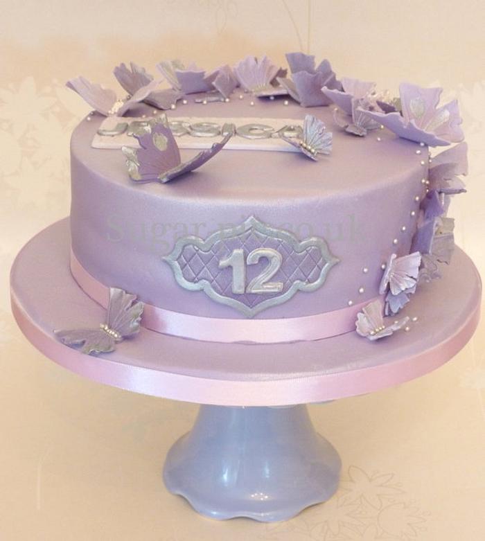 Purple 'Jessica' butterfly cake 