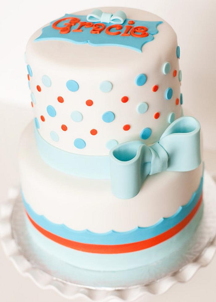 Blue & orange bday cake
