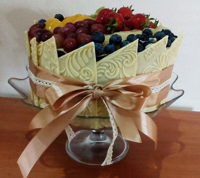 white chocolate fruit cake
