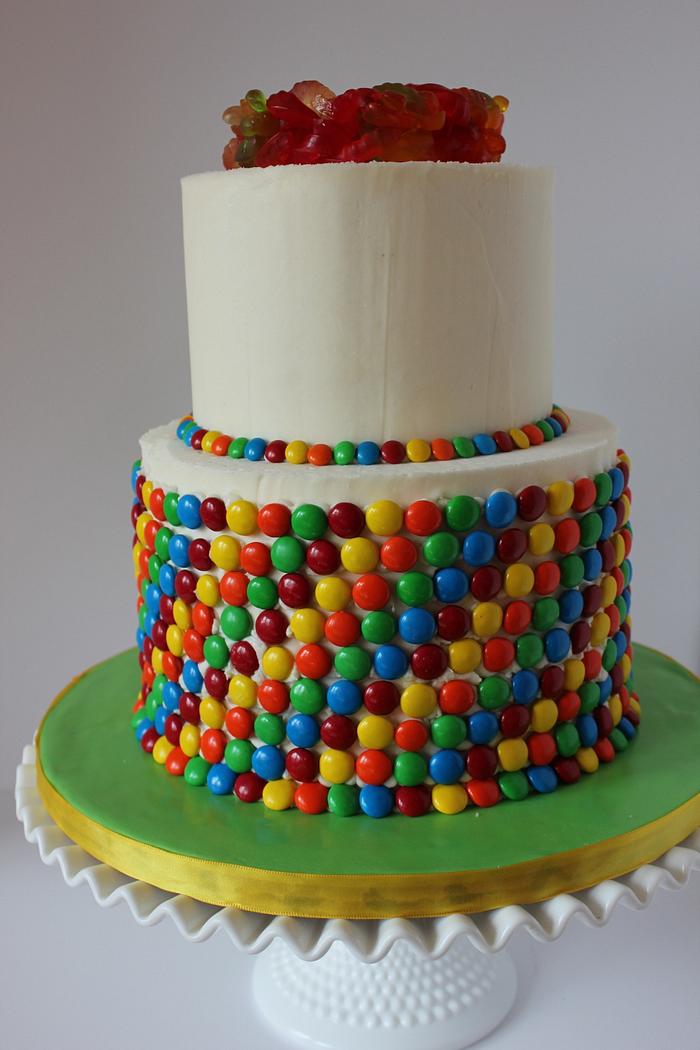 Rainbow loom bracelet cake
