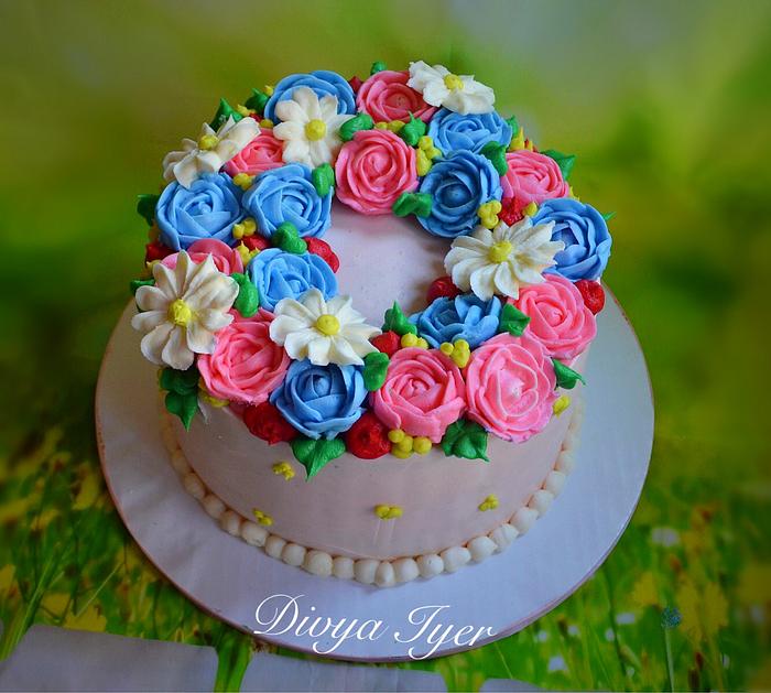 Buttercream floral cake 