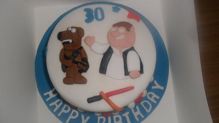 Star Wars family guy 30th birthday cake