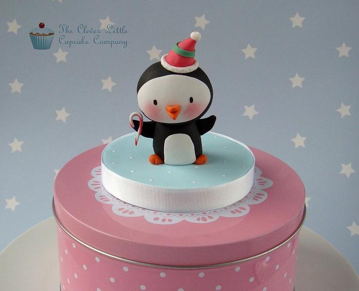 Christmas Penguin Cake Topper