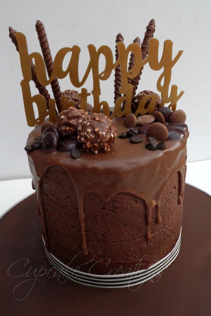 Chocolate drip overload cake