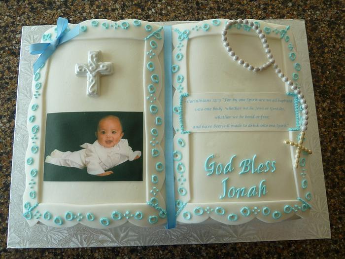 Baptism Bible Cake