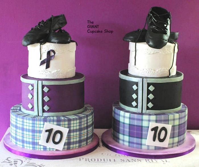 Matching Highland Dancing cakes