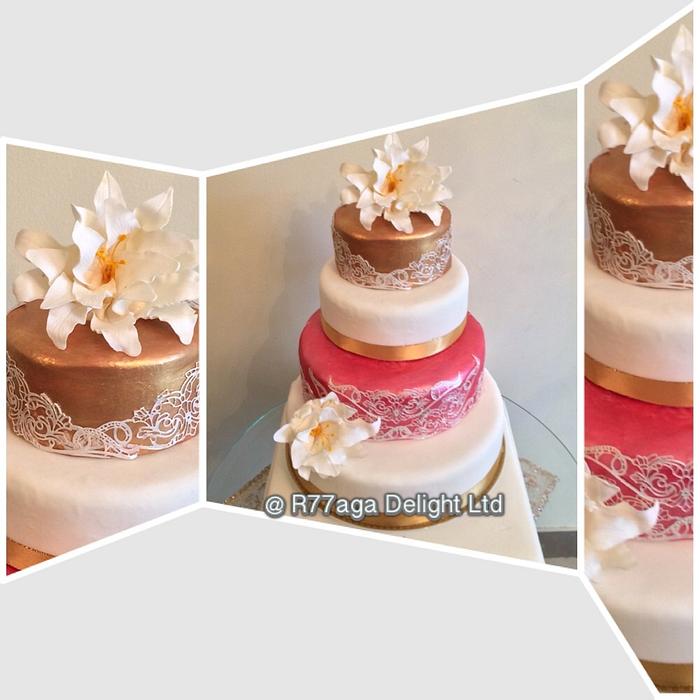 Stylish Lace wedding cake