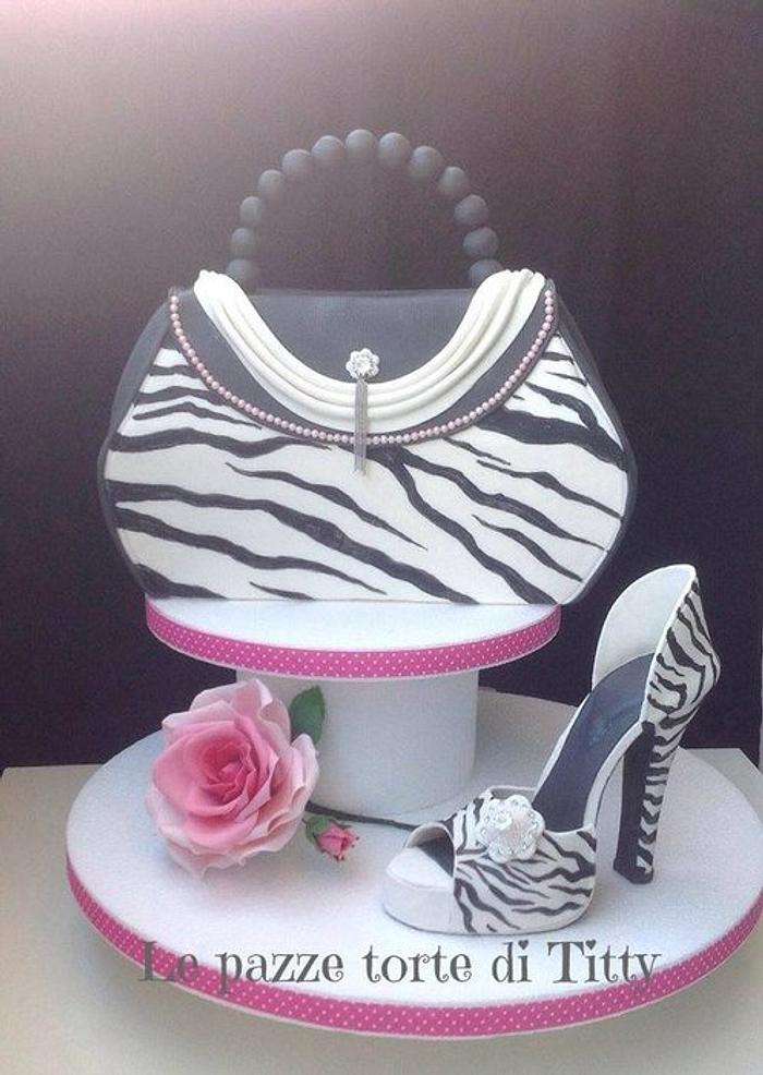 fashion bag and shoes cake