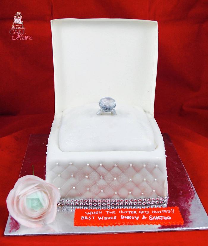 Engagement ring box cake