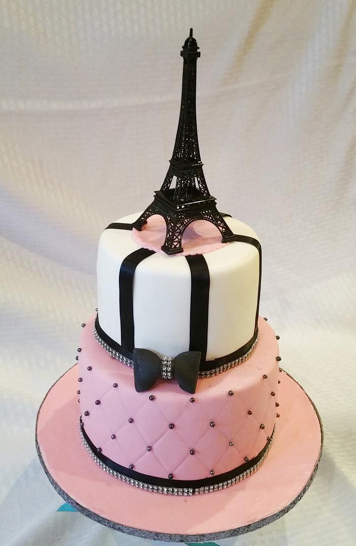 Paris theme Bridal shower cake