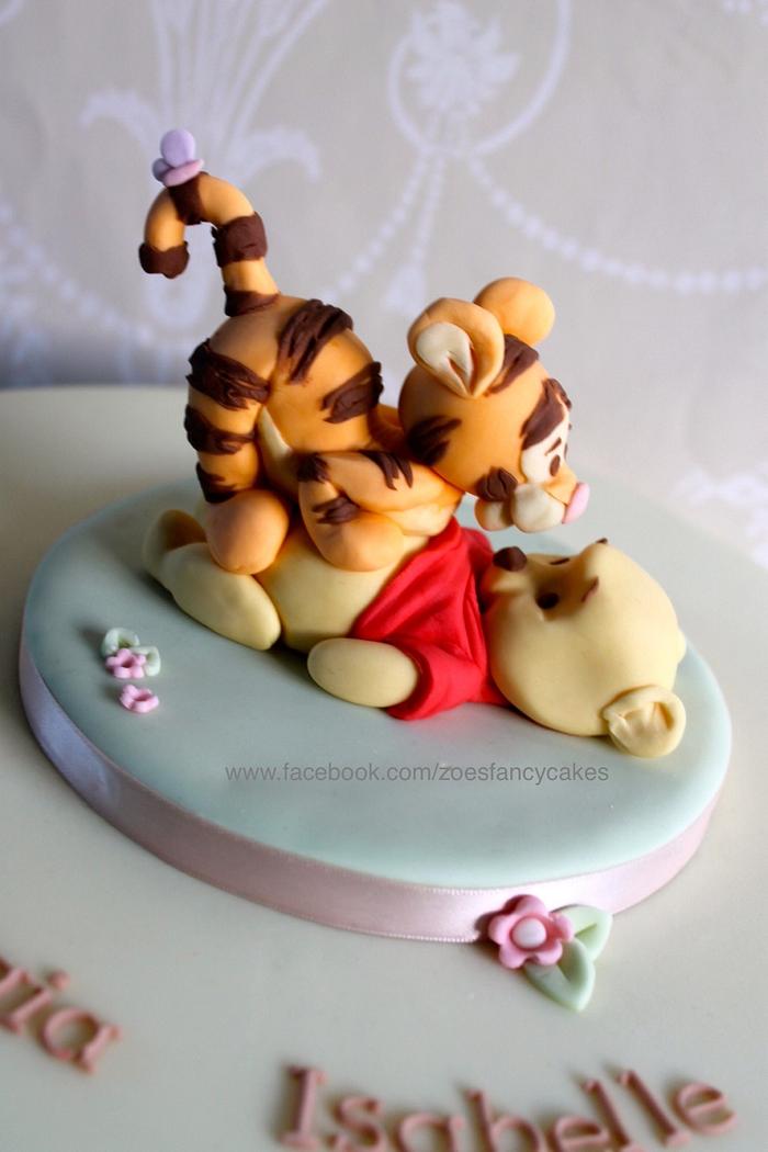 Pooh and  Tigger Christening cake