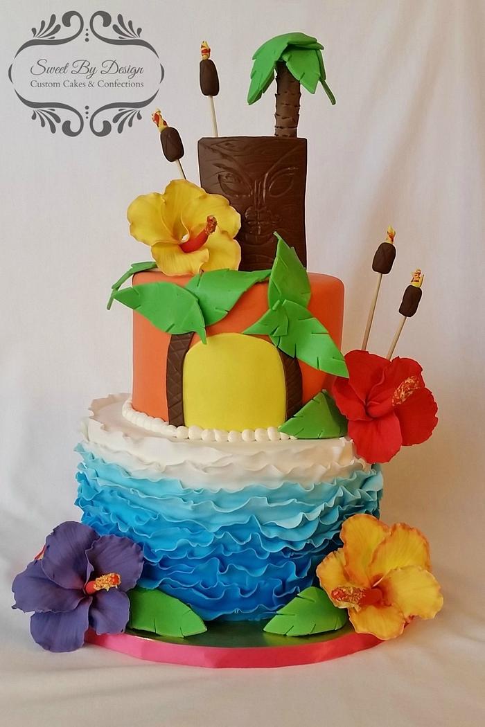 Hawaiian beach cake