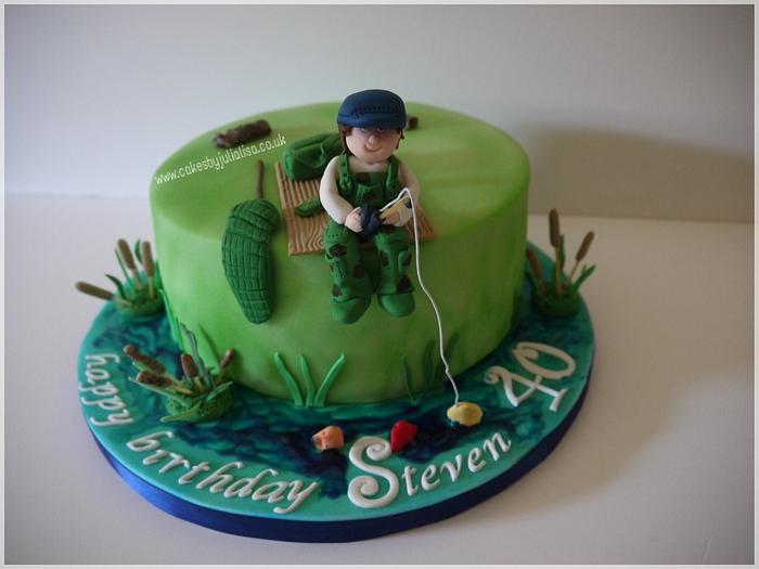 Fishing themed birthday cake