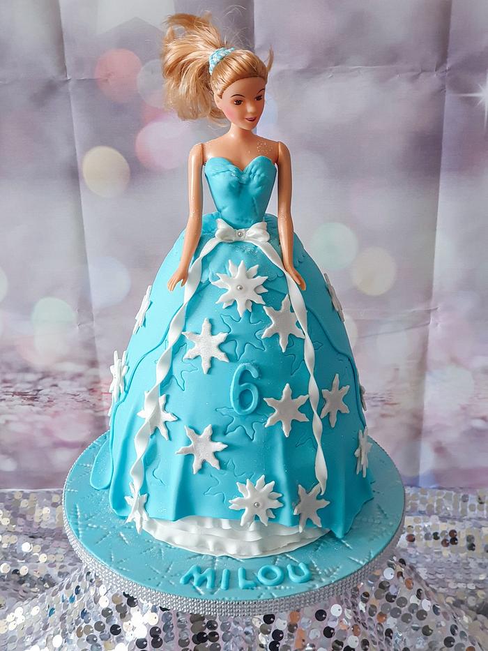 Frozen barbie elza cake