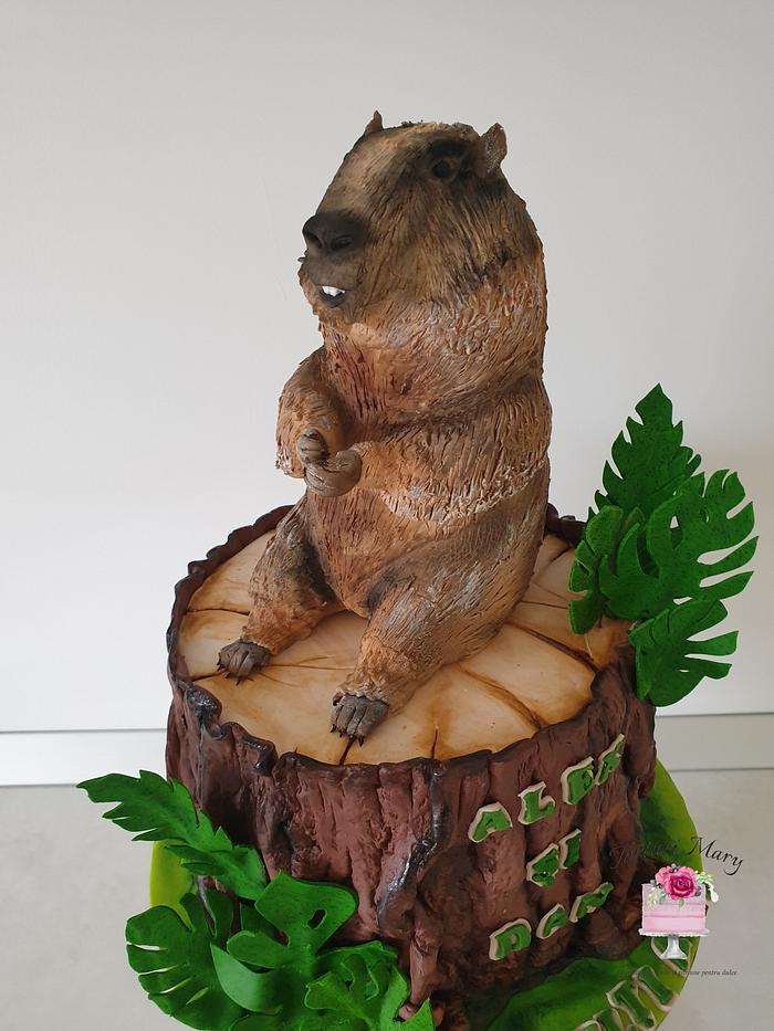 Groundhogs cake.