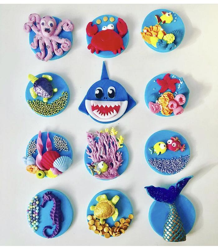 Under the Sea cupcake toppers