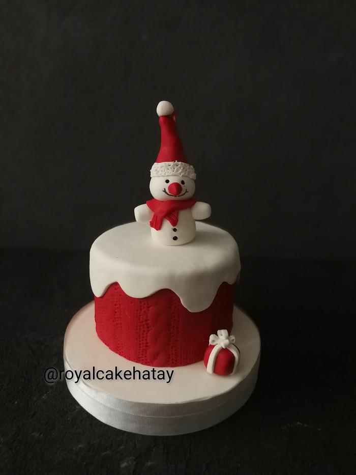 Little snowman cake