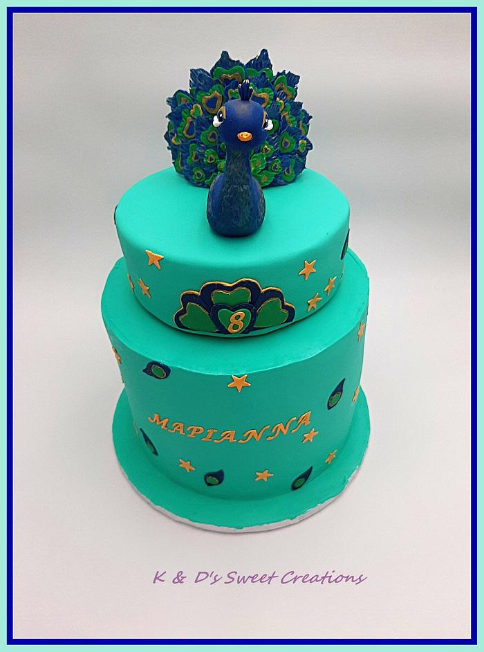 Peacock birthday cake