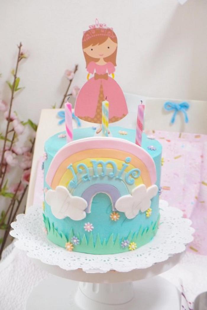 rainbow princess cake