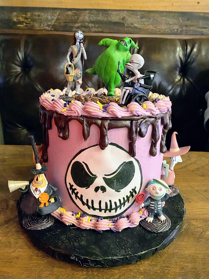 Frog and Nightmare Before Christmas themed cakes