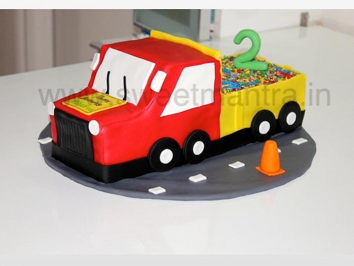 Dump truck cake