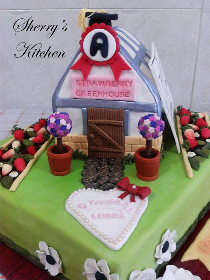 Graduation Cake (Strawberry Greenhouse)