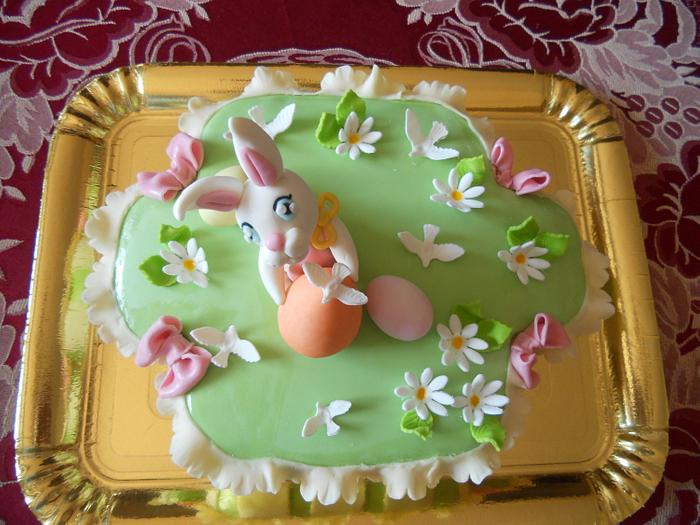 cake dove with bunny