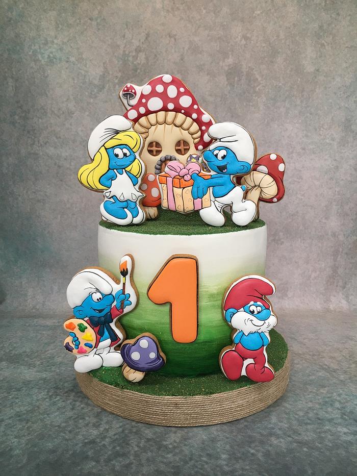 The Smurfs birthday cake