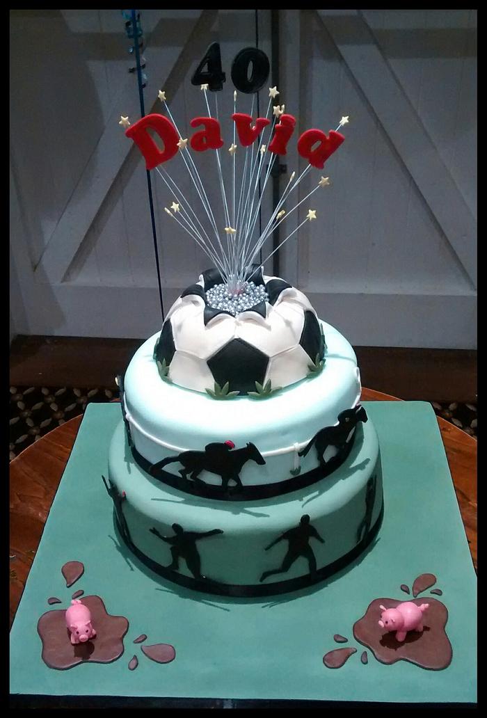 Sporting themed 40th Birthday cake