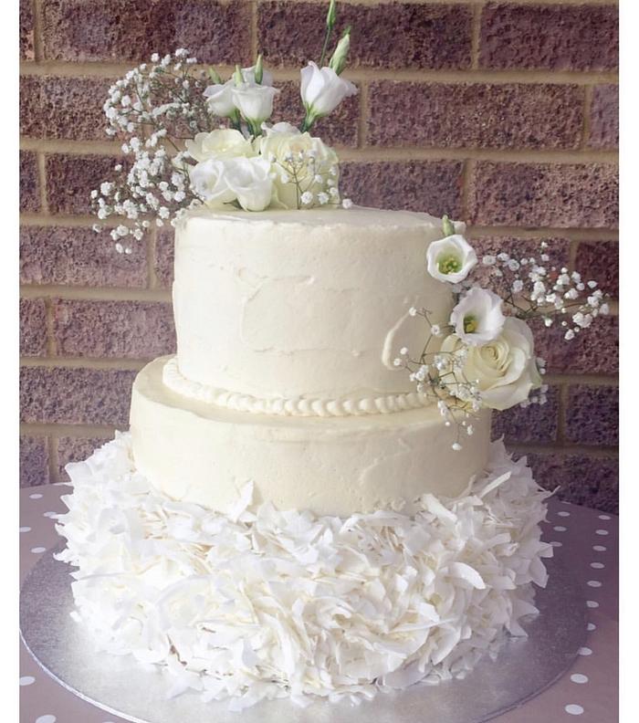 Coconut Floral Wedding Cake