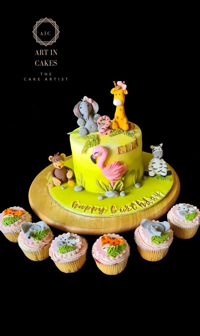 Zoo animal cake