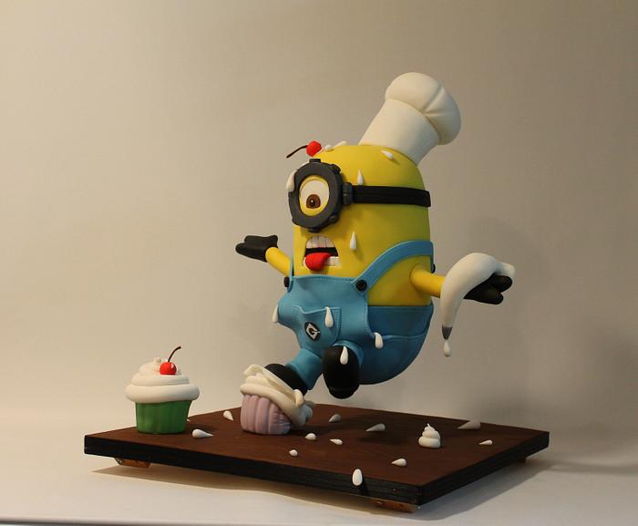Anti-gravity cake!!!3D Minion falling!!!! 