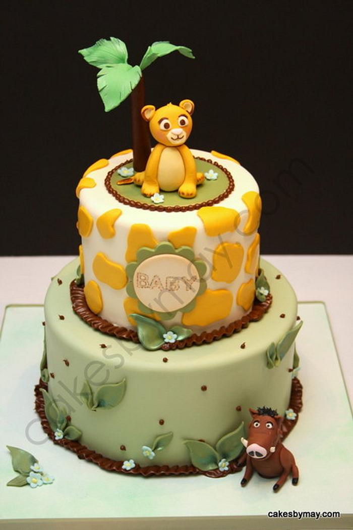 Simba Lion King Baby Shower Cake