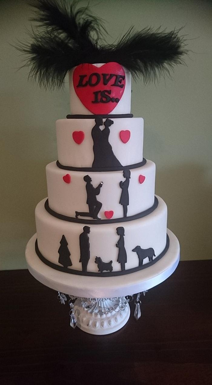 Love Story Wedding Cake
