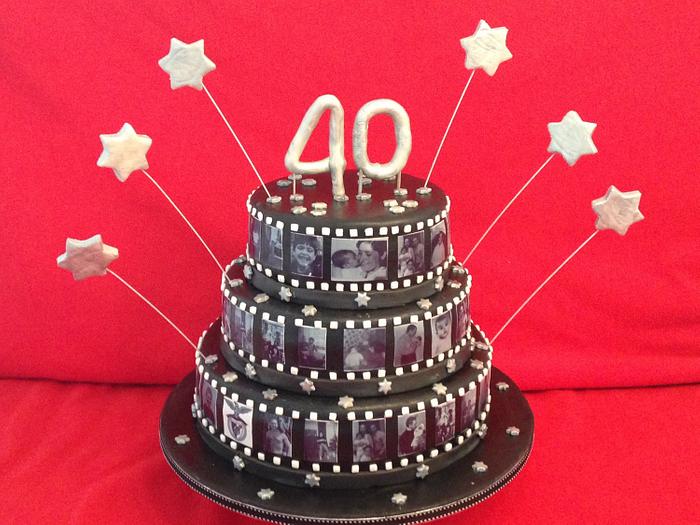 40th birthday film strip cake