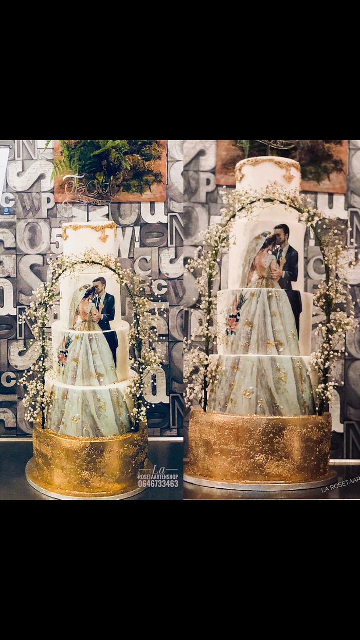Elegant wedding cake 🎂 by La Rosetaartenshop shereen 