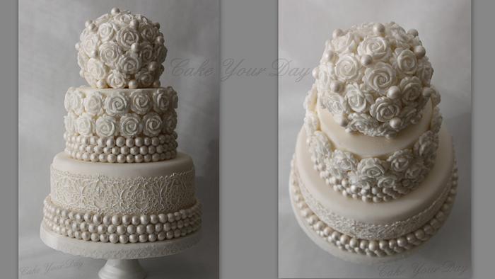 Wedding Cake White roses