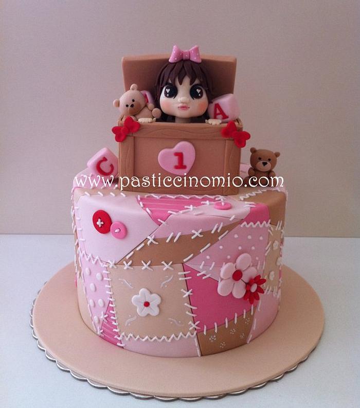 Patchwork and Toy box cake