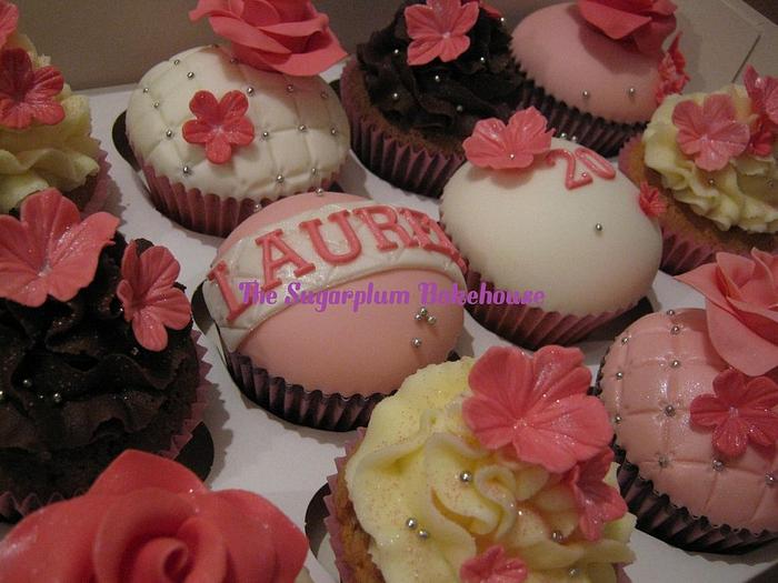 Personalised Pretty in Pink Cupcakes
